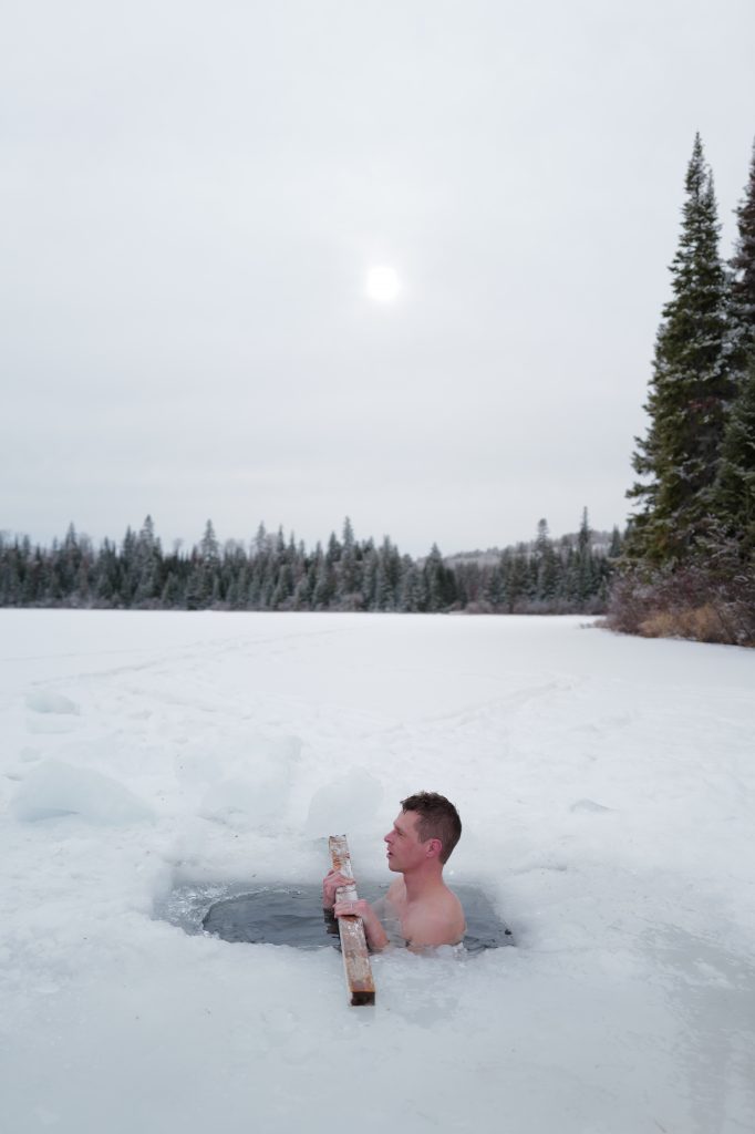 Polar plunge Lake Mantario
